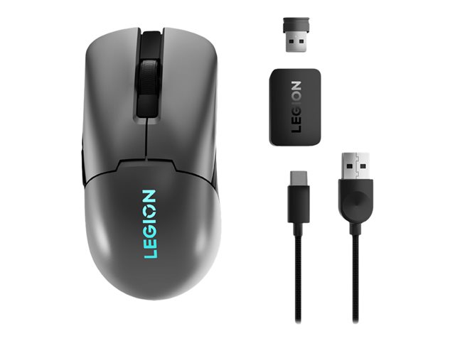 Lenovo Legion M600s - mouse - 2.4 GHz USB-C Bluetooth 5.0 - black storm gray (top cover)