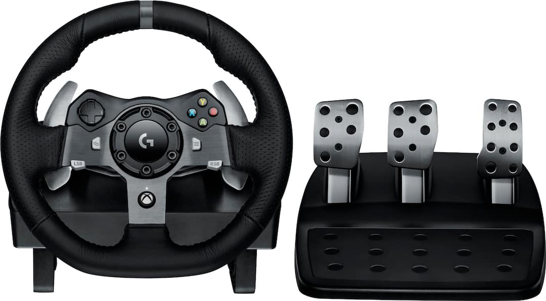 Logitech - G920 Driving Force Racing Wheel and Pedals for Xbox Series XS Xbox One PC - Black