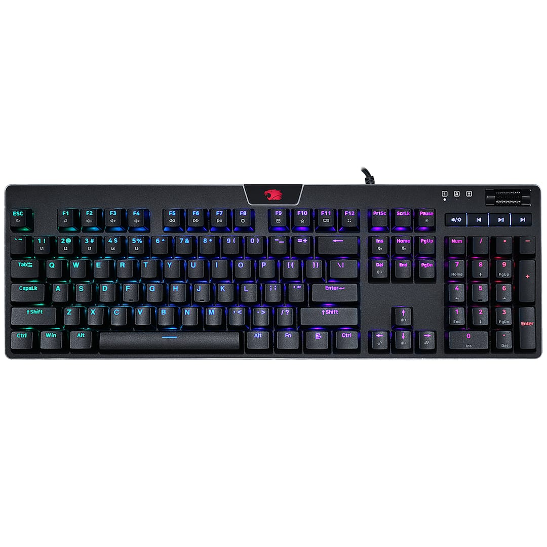 iBUYPOWER MEK 4 - Full-size Wired RGB Mechanical Tactile Brown Switch Gaming Keyboard with Custom Lighting - Black