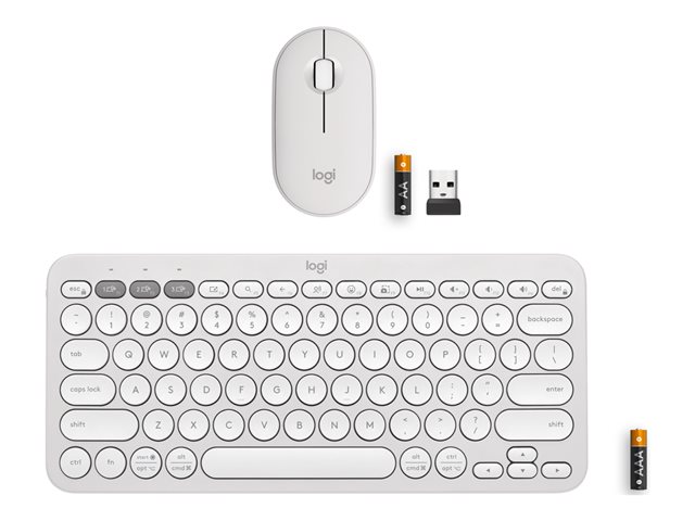 Logitech Pebble 2 Combo - keyboard and mouse set - tonal white Input Device