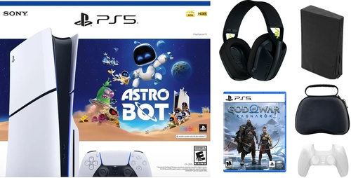 Playstation 5 Disc Astrobot Bundle With Accessories, Logitech Headset, & God Of War Ragnarok Game