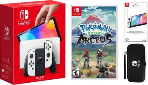 Nintendo Oled Bundle With Accessories & Pokemon Legends Arceus Game