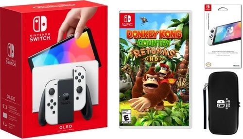 Nintendo Oled Bundle With Accessories & Donkey Kong Game