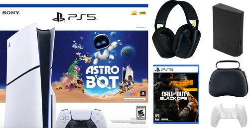 Playstation 5 Disc Astrobot Bundle With Accessories, Logitech Headset, & Call Of Duty Blackops 6 Game