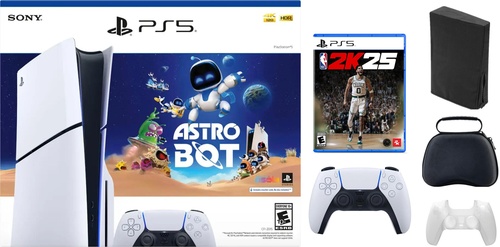 Playstation 5 Disc Astrobot Bundle With Accessories, Extra Controller, & NBA 2K25 Game