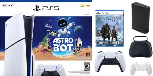 Playstation 5 Disc Astrobot Bundle With Accessories, Extra Controller, & God Of War Ragnarok Game