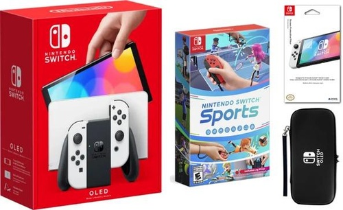 Nintendo Switch OLED With Nintendo Sports & Accessories Bundle
