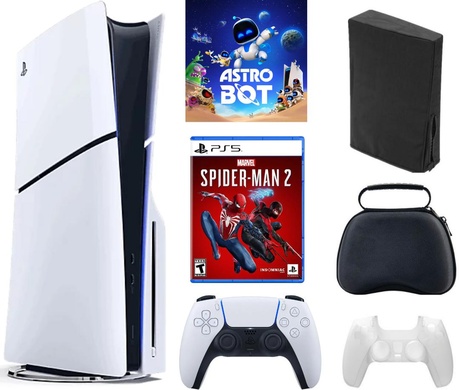 Playstation 5 Disc Astrobot Bundle With Accessories & Spider-Man 2 Game