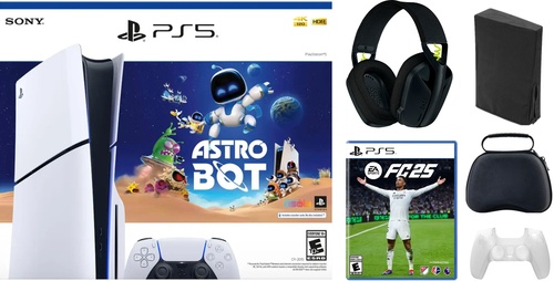 Playstation 5 Disc Astrobot Bundle With Accessories, Logitech Headset, & FC 25 Game
