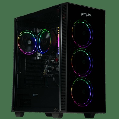 Periphio Terra Prebuilt Gaming PC, AMD Ryzen 7 5700G (4.6GHz Turbo), Radeon Vega 8 Graphics, 1TB M.2 NVMe SSD, 16GB DDR4 RAM, Windows 10, WiFi + BT