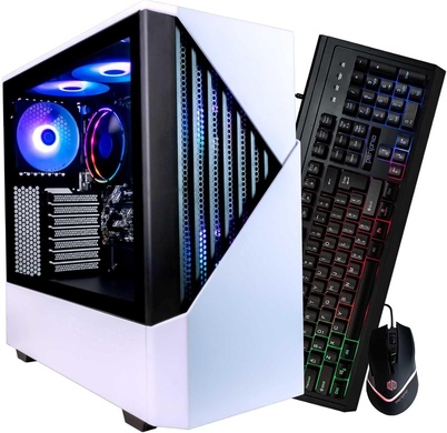 Periphio Castle Gaming PC Computer | AMD Ryzen 5 5600G | Radeon Vega 7 Graphics | 1TB Solid State (SSD) | 16GB DDR4 RAM | Windows 11 | RGB Gaming Mouse + Keyboard
