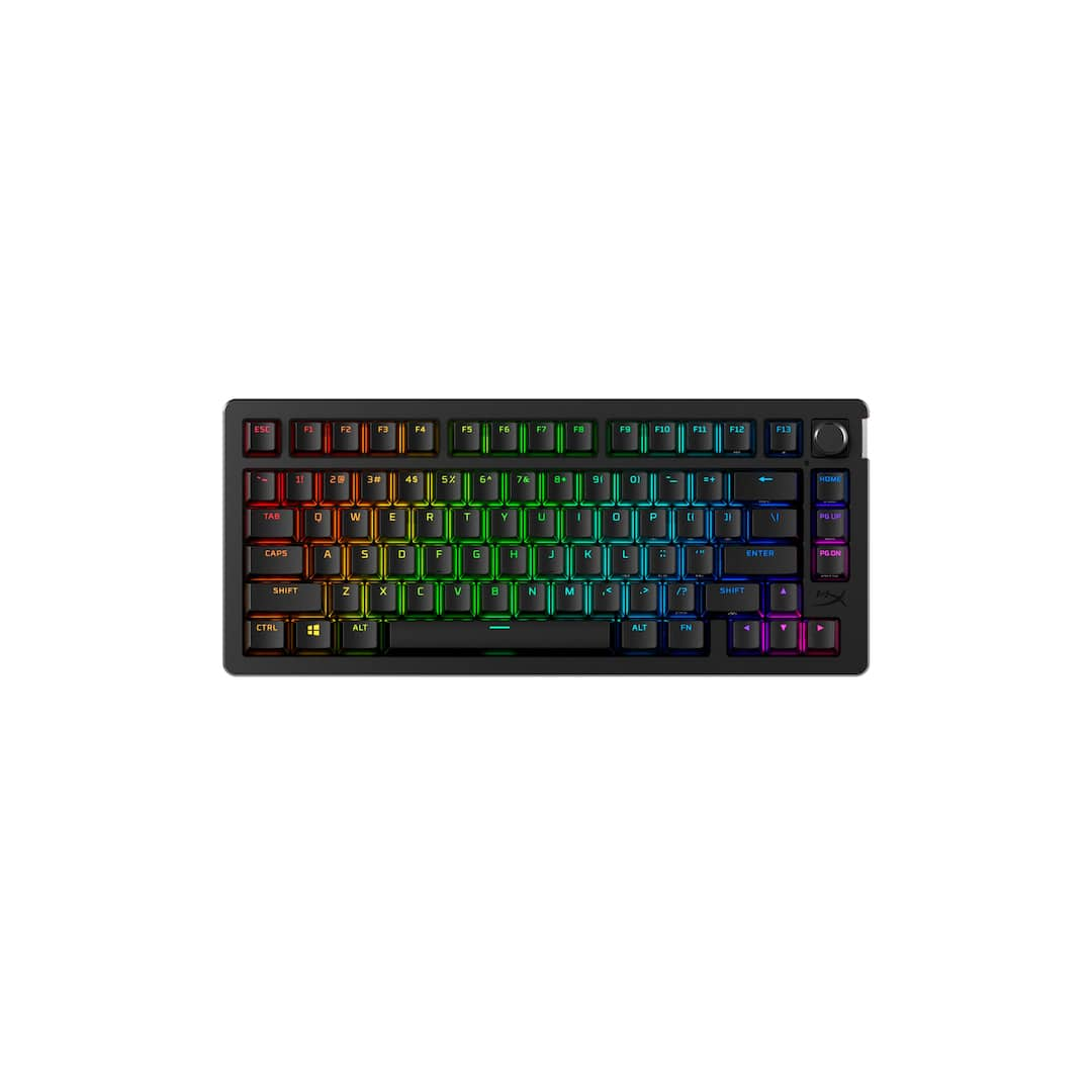 HyperX - Alloy Rise 75 Wireless Mechanical Gaming Keyboard with RGB Lighting and Hot-Swappable Switches - Black