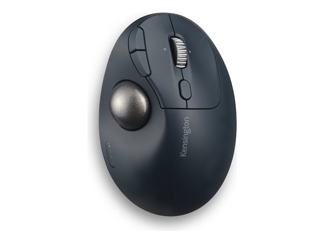 Kensington Pro Fit Ergo TB550 Trackball - vertical mouse - 2.4 GHz Bluetooth - blue-gray black