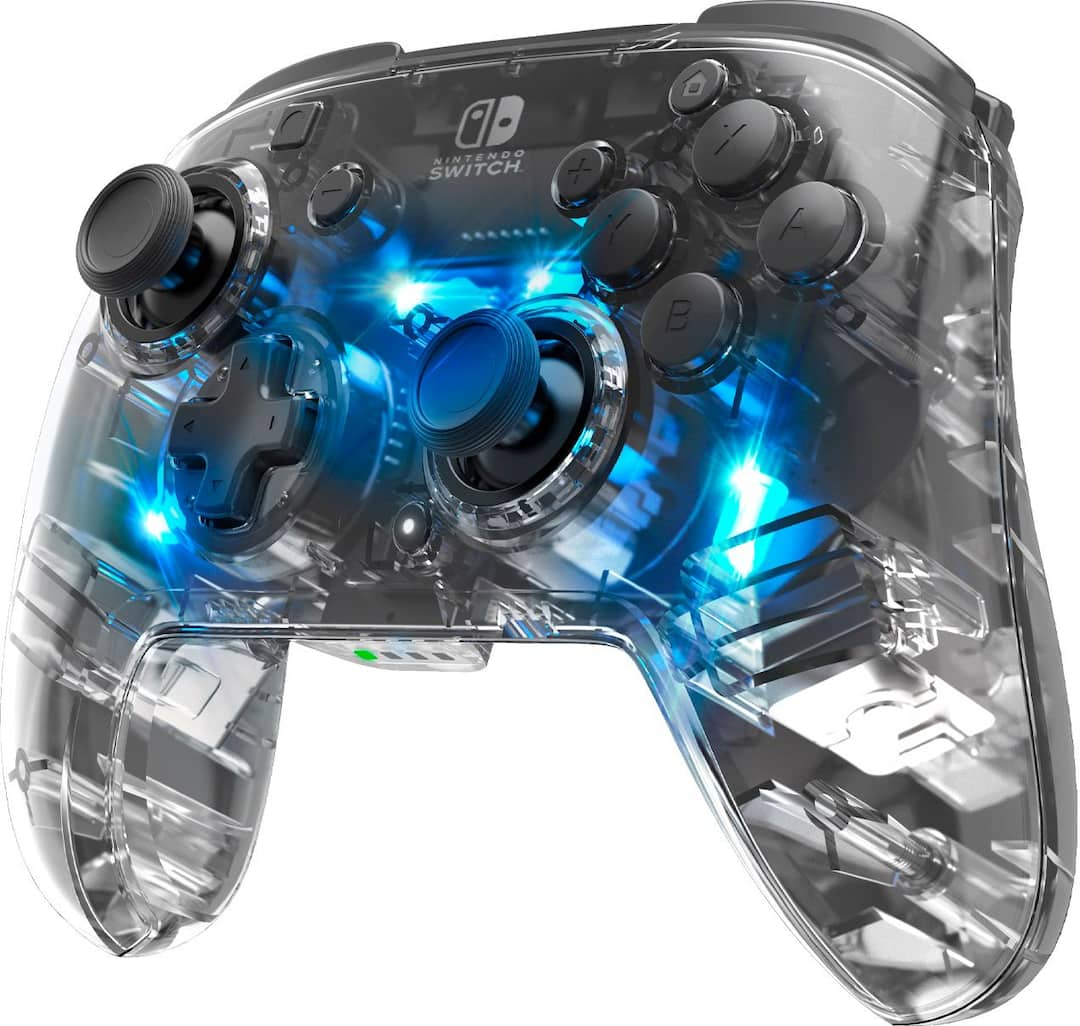 PDP - Afterglow LED Wireless Deluxe Gaming Controller Multicolor - Nintendo Switch - Transparent