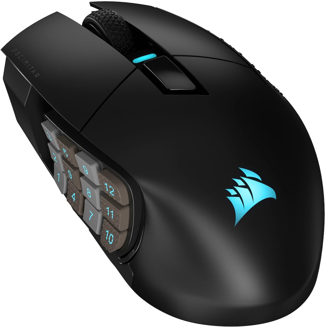 CORSAIR - Scimitar Elite Wireless Gaming Mouse with 16 Programmable Buttons - Black