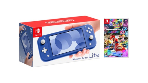 Nintendo Switch Lite Blue + Mario Kart 8 Deluxe Bundle