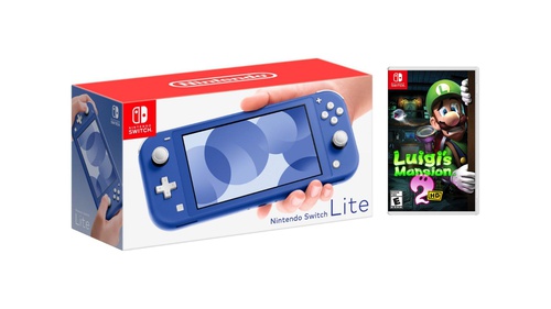 Nintendo Switch Lite Blue + Luigi's Mansion 2 Bundle