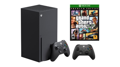 Xbox X + Grand Theft Auto V Premium Edition Bundle with Extra Controller