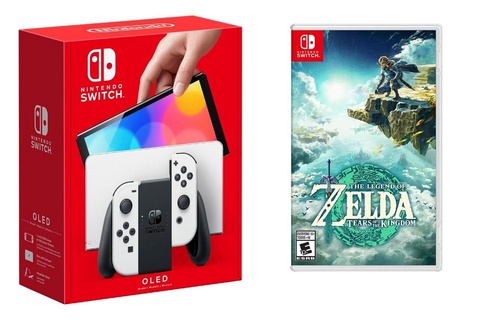 Nintendo - Switch OLED White + Zelda Tears of the Kingdom BUNDLE