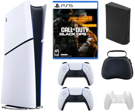 Sony - PS5 PlayStation 5 Bundle with Call of Duty: Black Ops 6 Game, Accessories and Extra White Controller