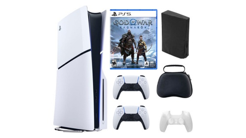 Playstation 5 Slim + God of War Bundle with Extra Controller, Accessories