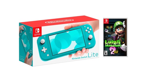 Nintendo Switch Lite Turquoise + Luigi's Mansion 2 Bundle