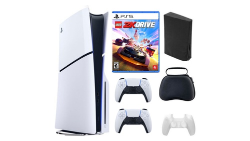 Playstation 5 Slim + Lego 2K Drive Bundle with Extra Controller, Accessories